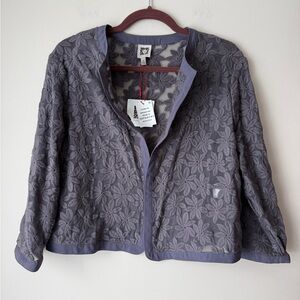 Anne Klein Gray Floral Jacket